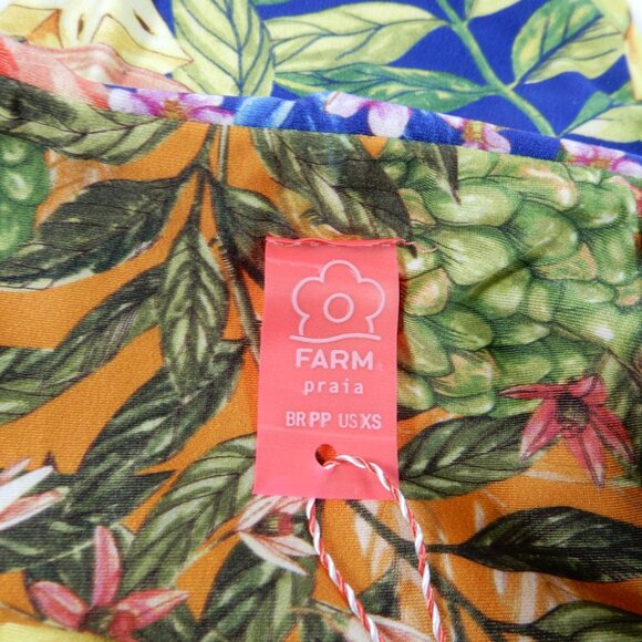 FARM Rio Caipirinha High Waist BIKINI BOTTOM XS Multi Tropical Floral NEW $85 - Picture 6 of 7